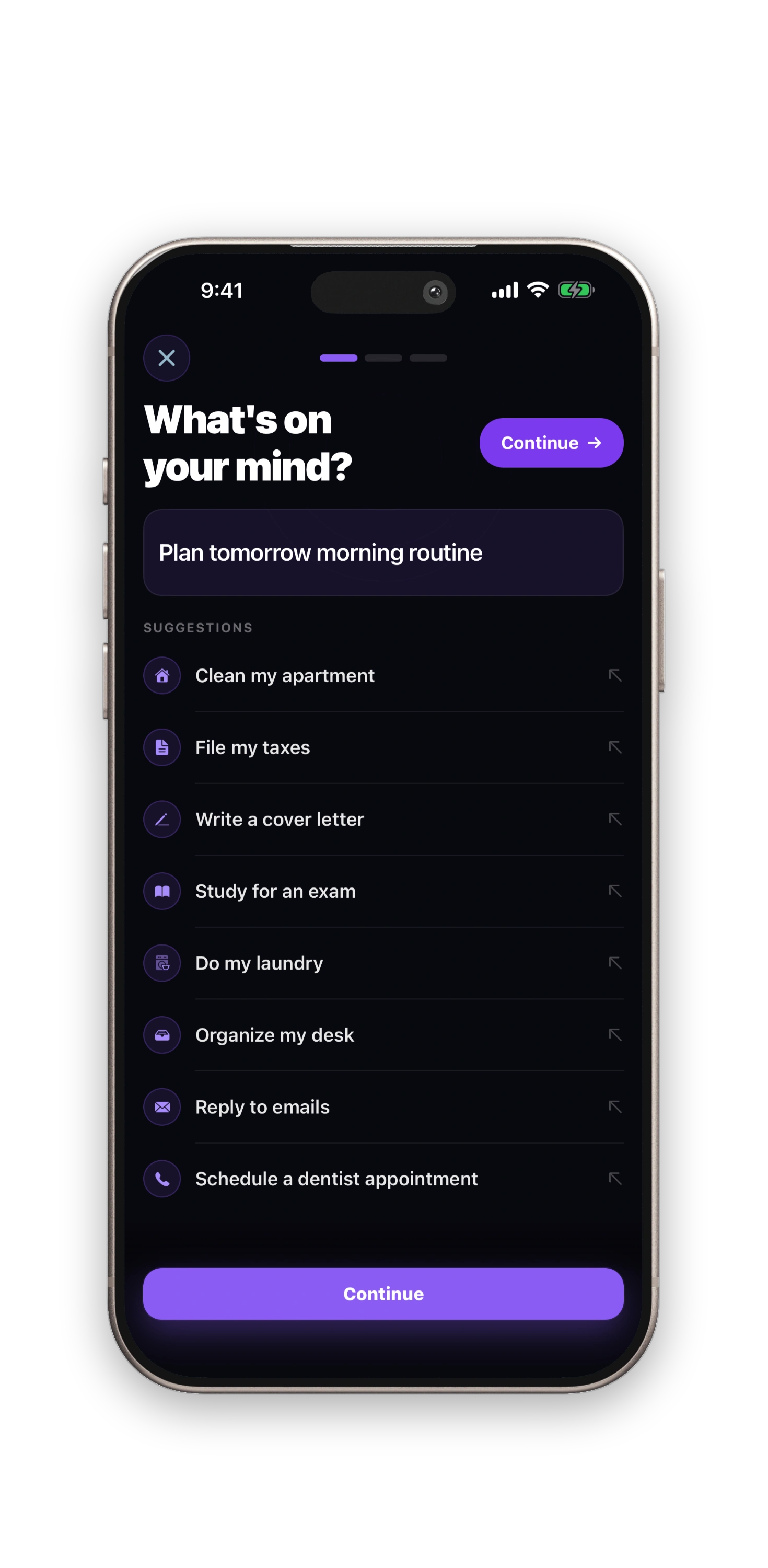TaskSteps framed iPhone screenshot 1
